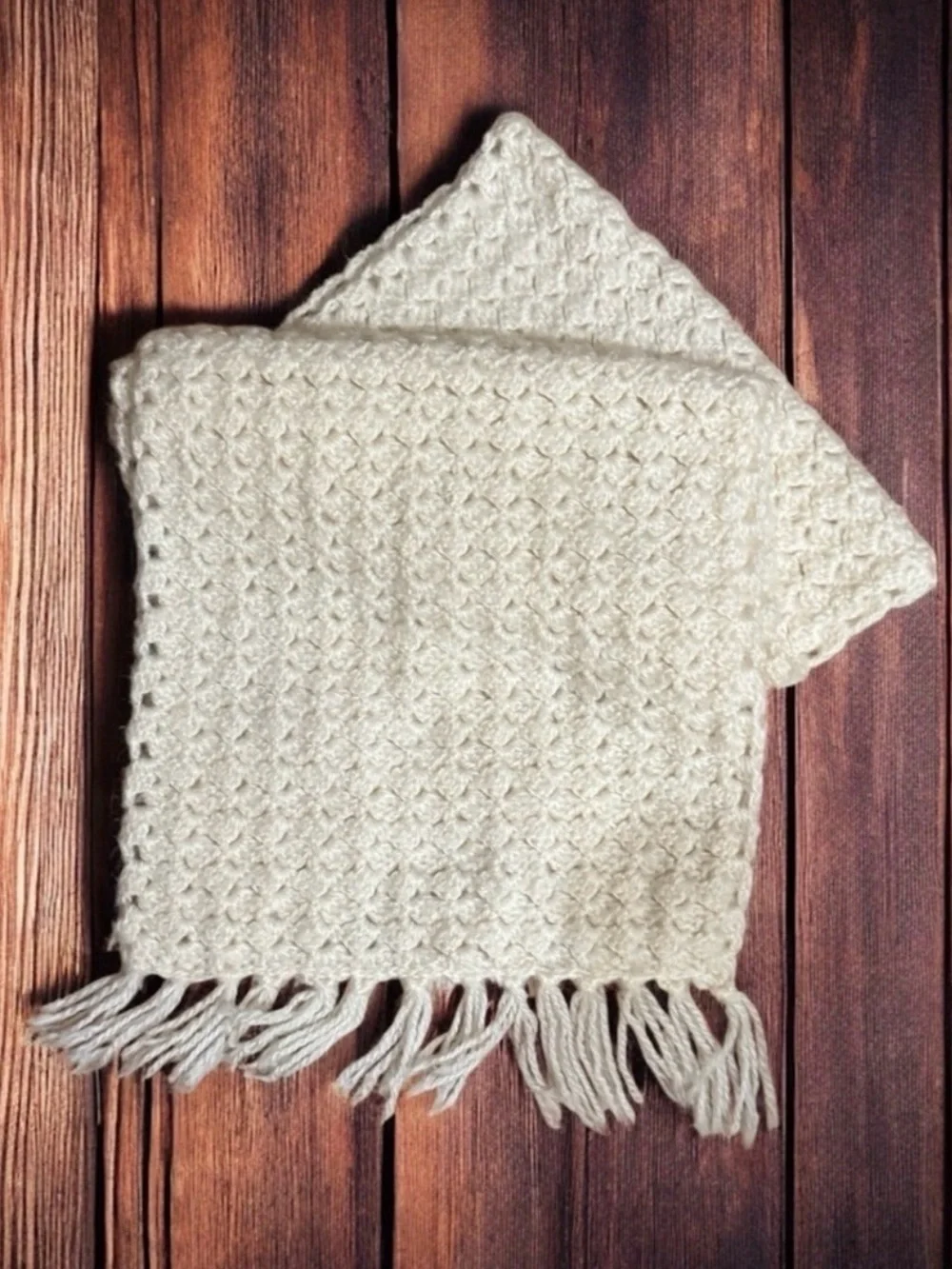 VINTAGE HANDMADE CROCHET SCARF